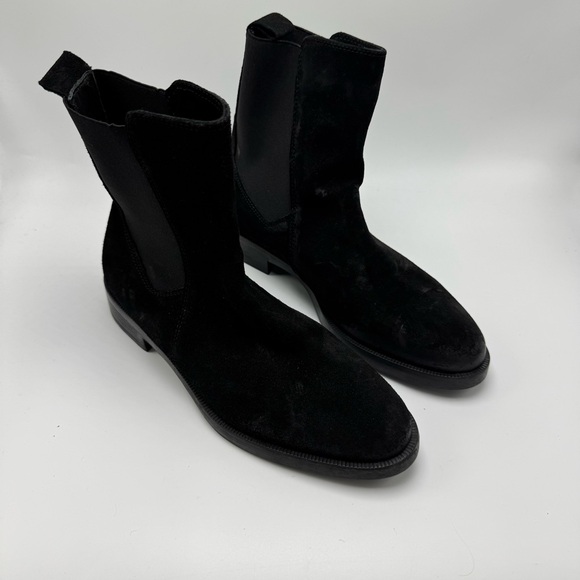 Emanuele Crasto Black Suede Leather Chelsea Ankle Boots Size 40 US Size 9.5 NEW - Picture 1 of 10